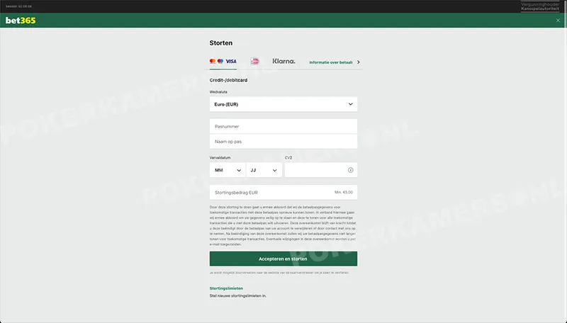 bet365 Betaalproces - Stap 3
