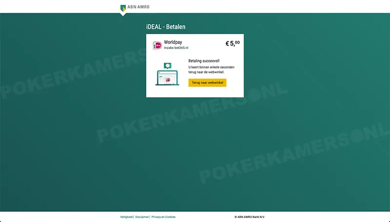 bet365 Betaalproces - Stap 9