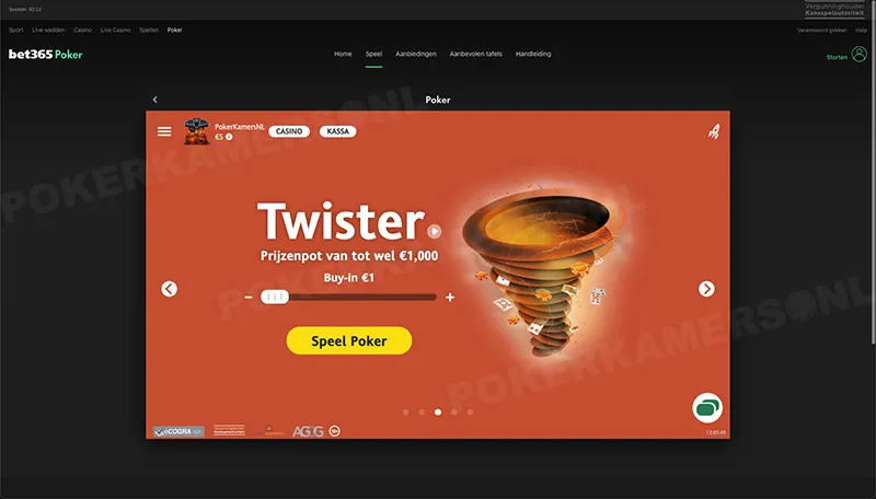bet365 Poker Lobby - Twister