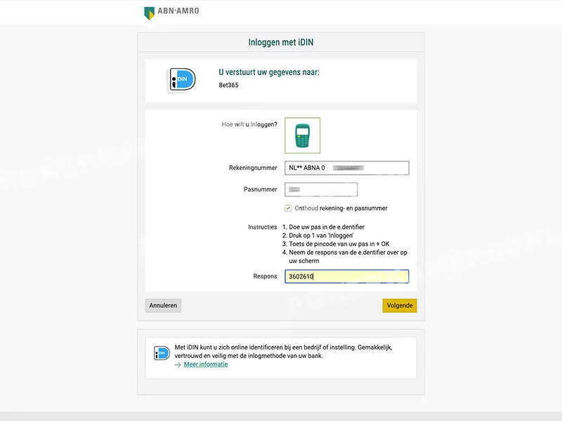 bet365 Registratieproces - Stap 5