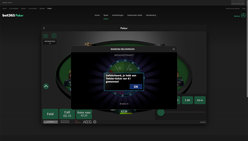 bet365 Welkomstpakket (Rad van Fortuin - Volbracht)