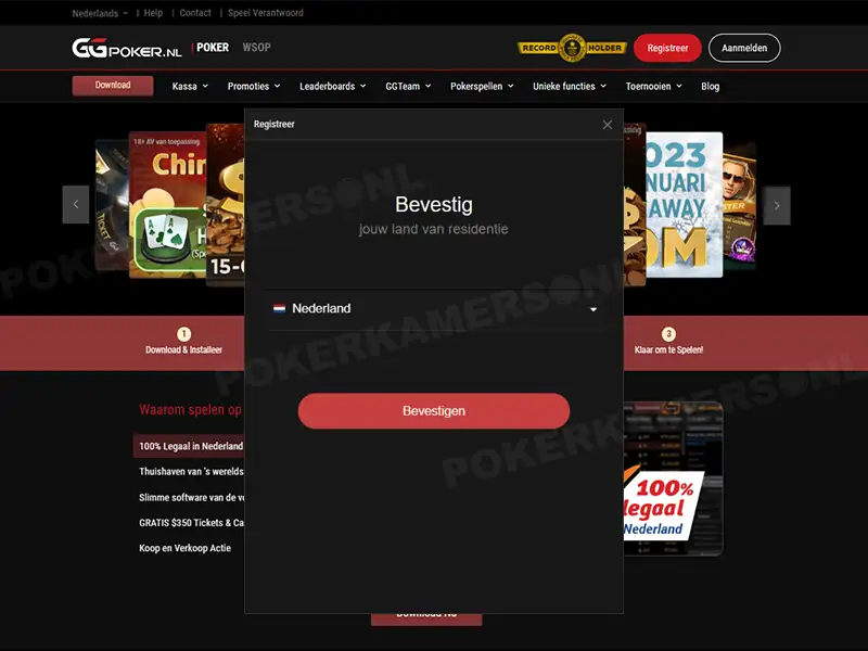GGPoker Account aanmaken - Stap 1