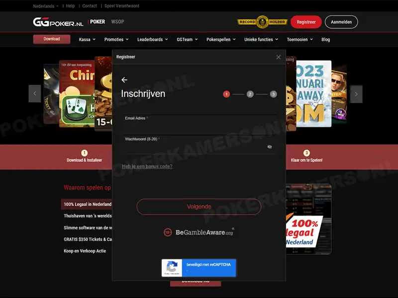 GGPoker Account aanmaken - Stap 2