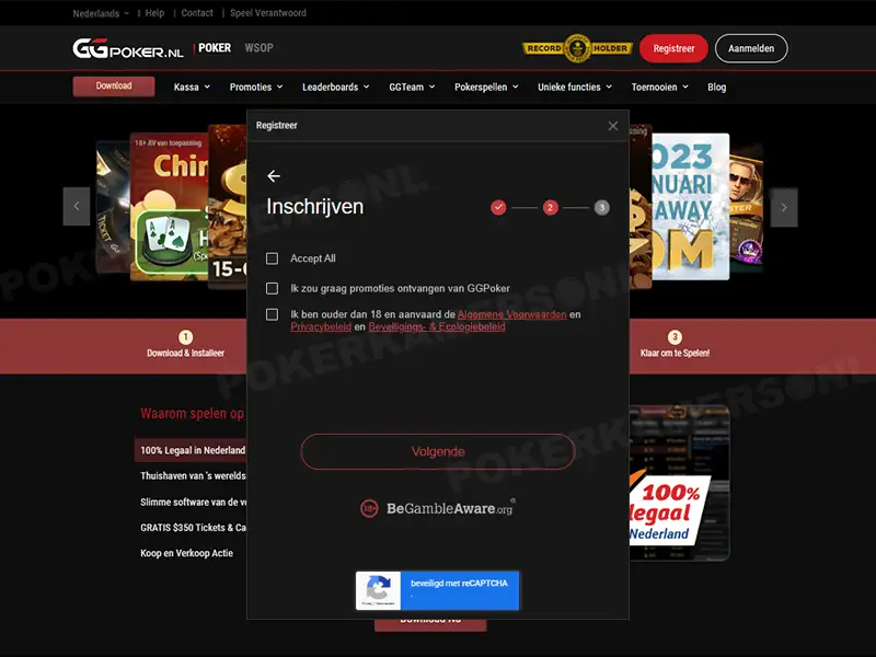 GGPoker Account aanmaken - Stap 3