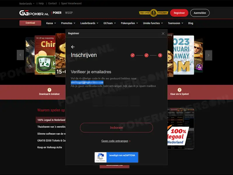 GGPoker Account aanmaken - Stap 4