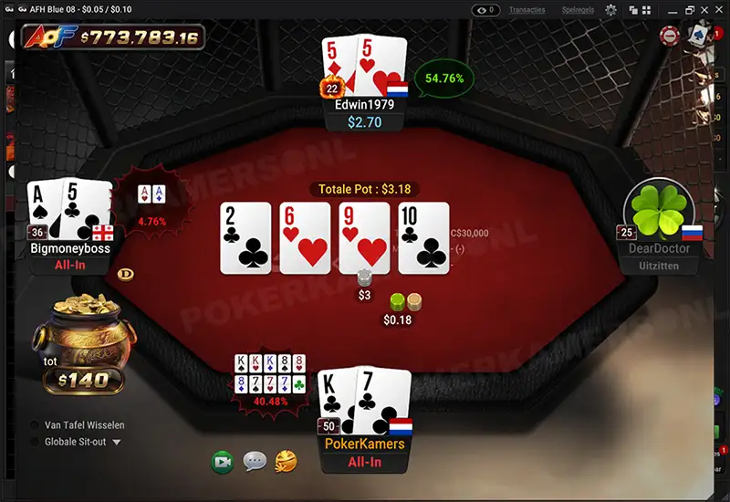 GGPoker NL All in or Fold - Scherm 2