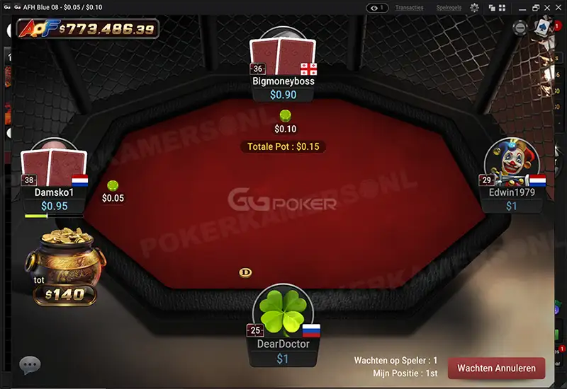 GGPoker NL All in or Fold - Scherm 3