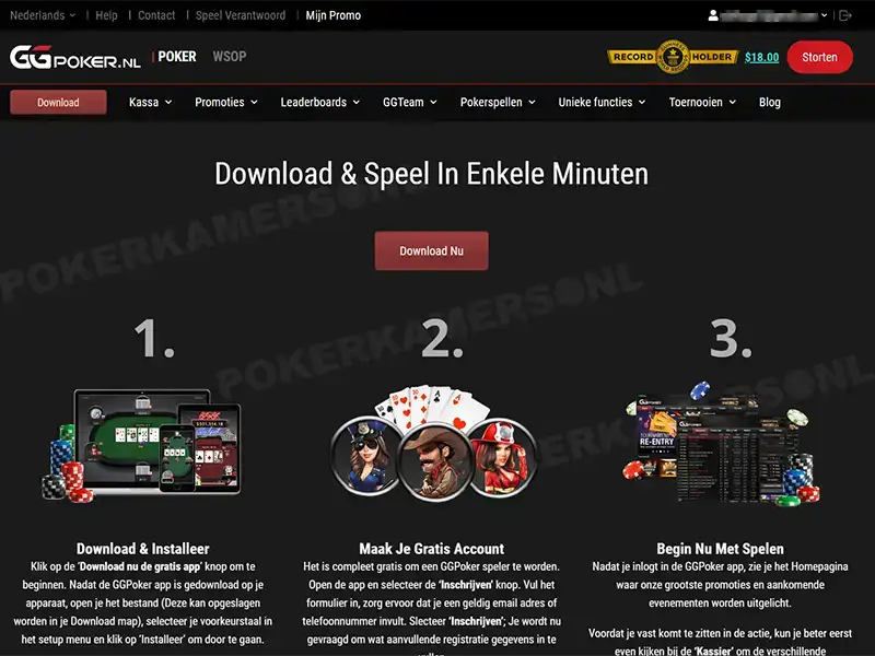 GGPoker NL Downloaden - Stap 1