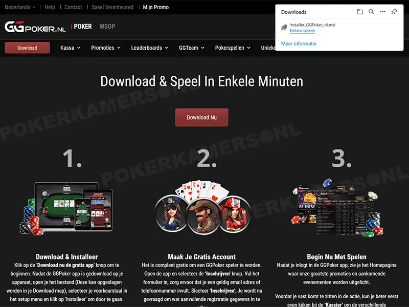 GGPoker NL Downloaden - Stap 2