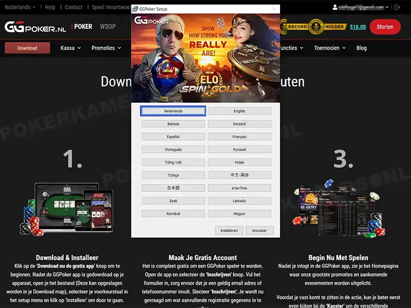 GGPoker NL Downloaden - Stap 3