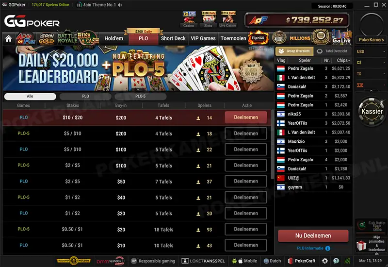 GGPoker NL PLO en PLO5