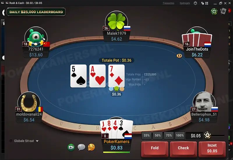 GGPoker NL Rush & Cash - Scherm 2