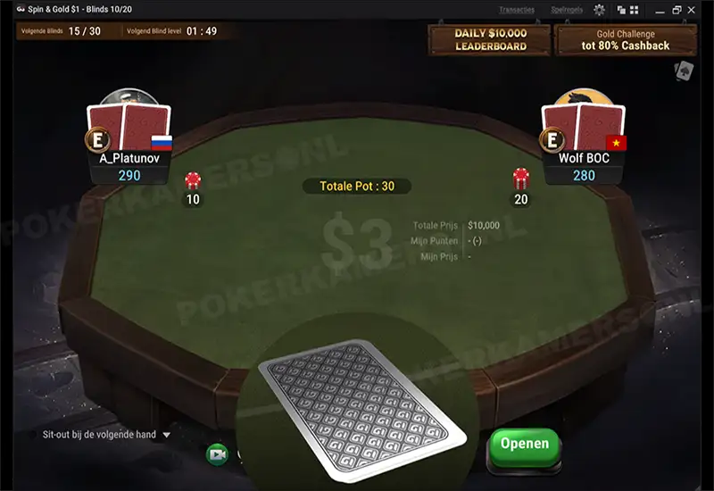 GGPoker NL Spin & Gold - Scherm 2