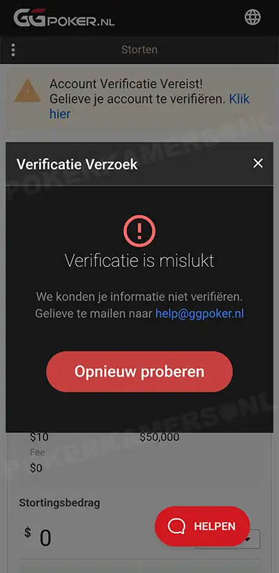 GGPoker NL Verificatieproces - Scherm 6