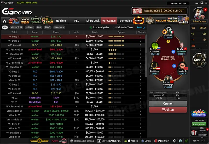 GGPoker NL VIP Games