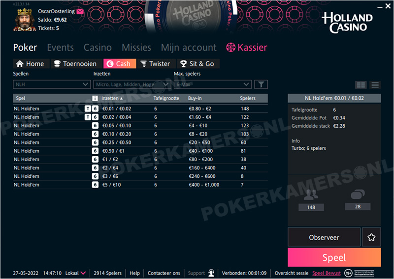 Holland Casino Poker - Cash Games
