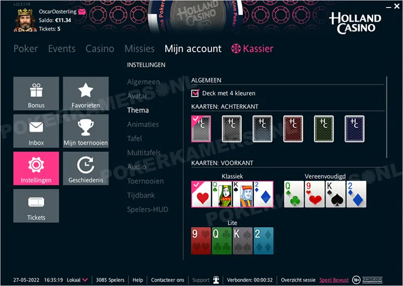 Holland Casino Poker Instellingen - Algemeen