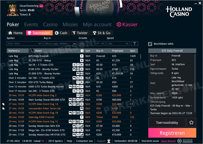 Holland Casino Poker - Toernooien