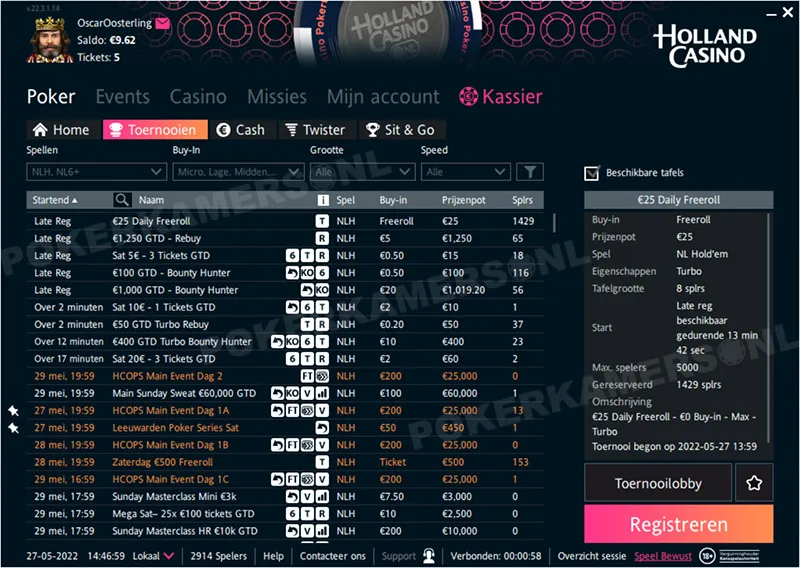 Holland Casino Poker - Toernooien