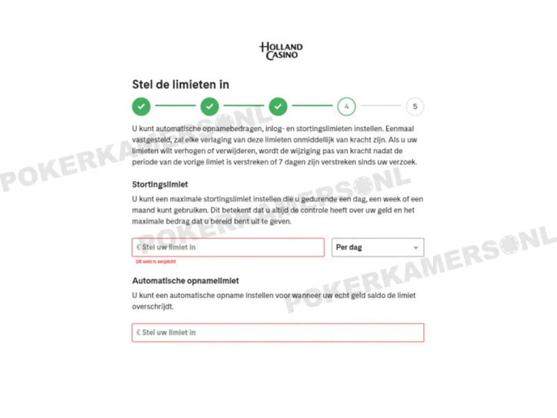 Holland Casino Poker Registratieproces - Stap 6