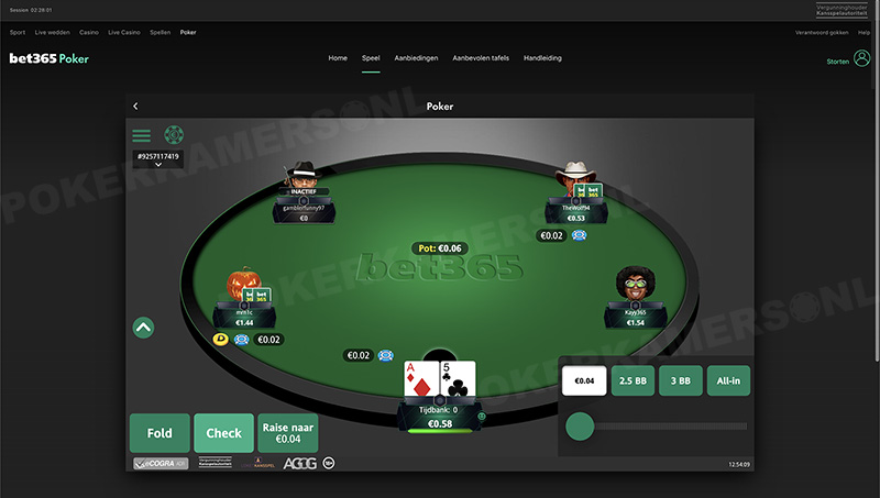 bet365 Poker Cash Game Tafel (Afbeelding 2)