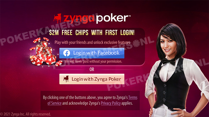 Log-in Scherm Zynga Poker